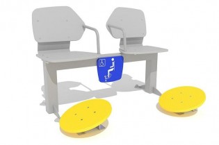 PLAY-PARK - Zestaw podwójny ławka z ruchomymi platformami 1
