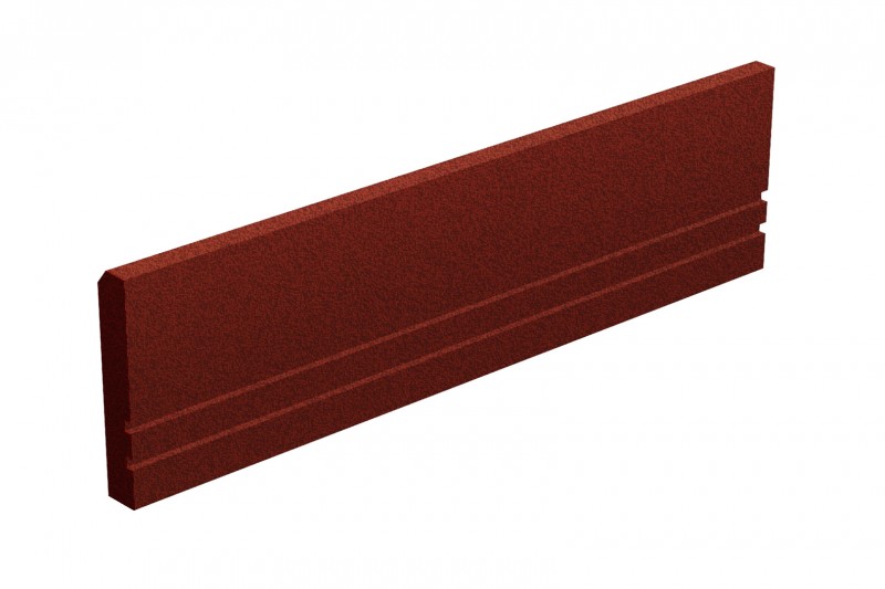 Elastyczny krawężnik 1000 x 250 x 50 mm - czerwony