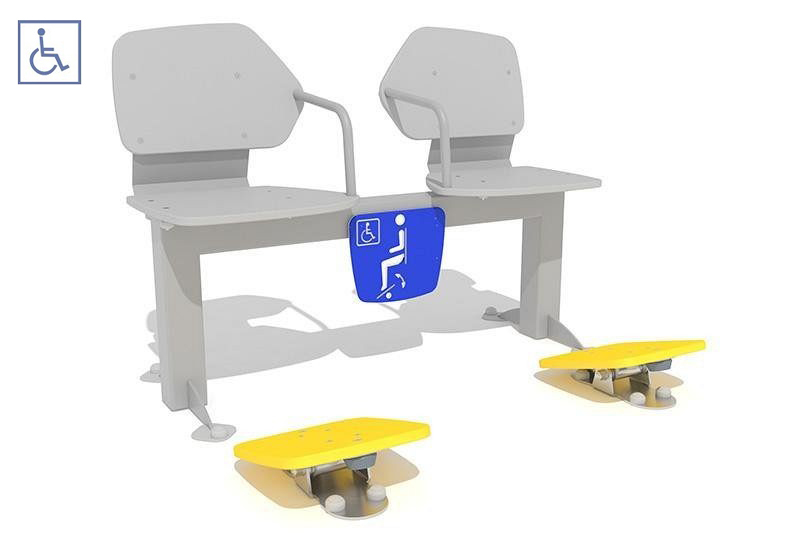 Plac zabaw Zestaw podwójny ławka z ruchomymi platformami 2 PLAY-PARK