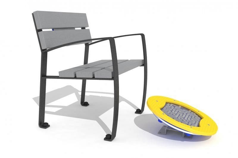 Plac zabaw Zestaw ławka z ruchomą platformą zawierającą labirynt 2 PLAY-PARK