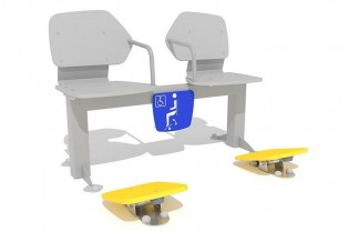 PLAY-PARK - Zestaw podwójny ławka z ruchomymi platformami 2