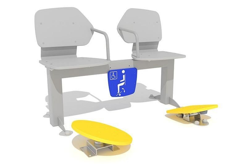 Plac zabaw Zestaw podwójny ławka z ruchomymi platformami 3 PLAY-PARK