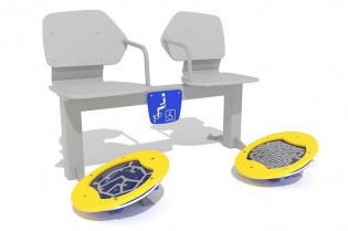 PLAY-PARK - Zestaw podwójny ławka z ruchomymi platformami i labirynt